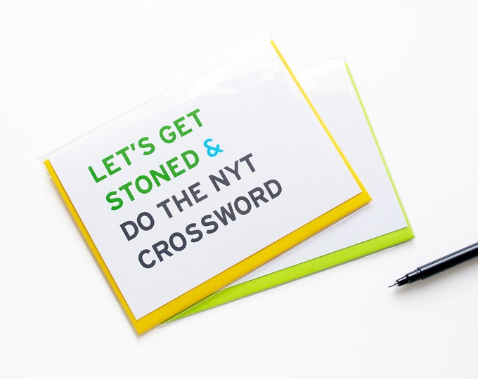Let's Get Stoned & Do the NYT Crossword Smart Stoner Etsy