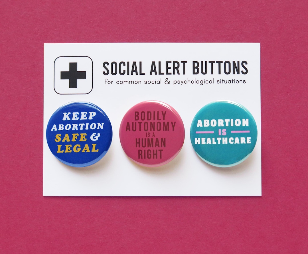 Pro Choice Pinback Button Set: Feminist Abortion Rights Pins 1.25 ...