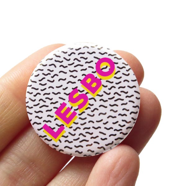 LESBO Pin 1.25" Lesbian Pinback Button Queer WLW Lesbian Pin Sapphic Accessory