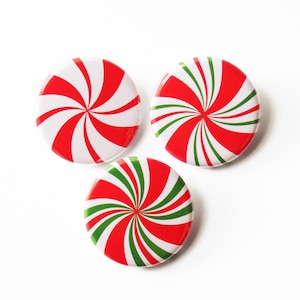 PEPPERMINT PINS 1.25&quot; Pinback Button l Holiday Baking Button l Baker Stocking Stuffer Gift