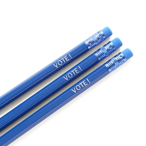 VOTE Pencils l Hot Foil Stamped Pencils l Democratic Blue Pencil
