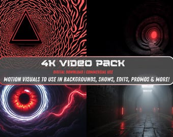 4K Darkwave Vol. 4 Red Black Video Clips: Ciemne, abstrakcyjne tło, pętle VJ (niepłynne) (pobranie cyfrowe)