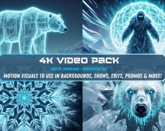 Klipy wideo 4K Frostwave Vol. 2: Zimowe abstrakcyjne tła, pętle VJ (niepłynne) (pobranie cyfrowe)