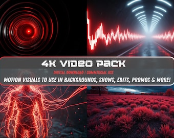 4K Darkwave Vol. 3 Red Black Video Clips: Ciemne, abstrakcyjne tło, pętle VJ (niepłynne) (pobranie cyfrowe)