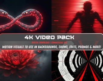 Abstrakcyjne klipy wideo 4K Darwave Realm Vol. 1, ciemnoczerwone i czarne wizualizacje, pętle VJ (pobranie cyfrowe) (niepłynne)