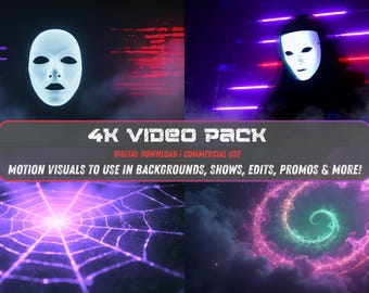Klipy wideo 4K Halloween Vol. 1 Abstrakcyjne tła wizualne: pętle VJ (niepłynne) (pobranie cyfrowe)