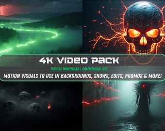 Klipy wideo 4K Halloween Vol. 2 Abstrakcyjne tła wizualne: pętle VJ (niepłynne) (pobranie cyfrowe)
