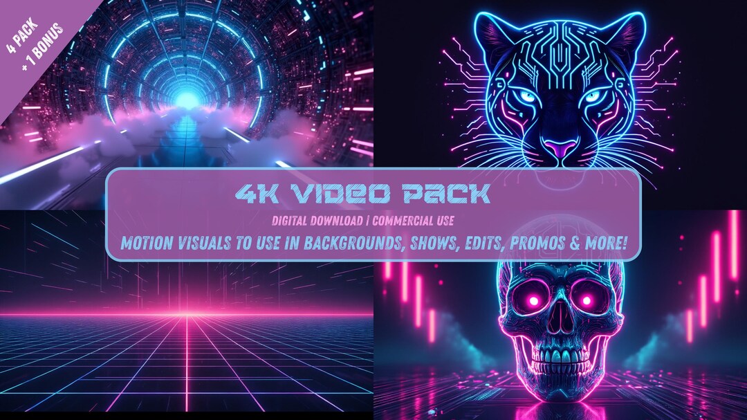 Cyberpunk 4K Motion Graphics | Abstract VJ Loops (digital Product) - Etsy