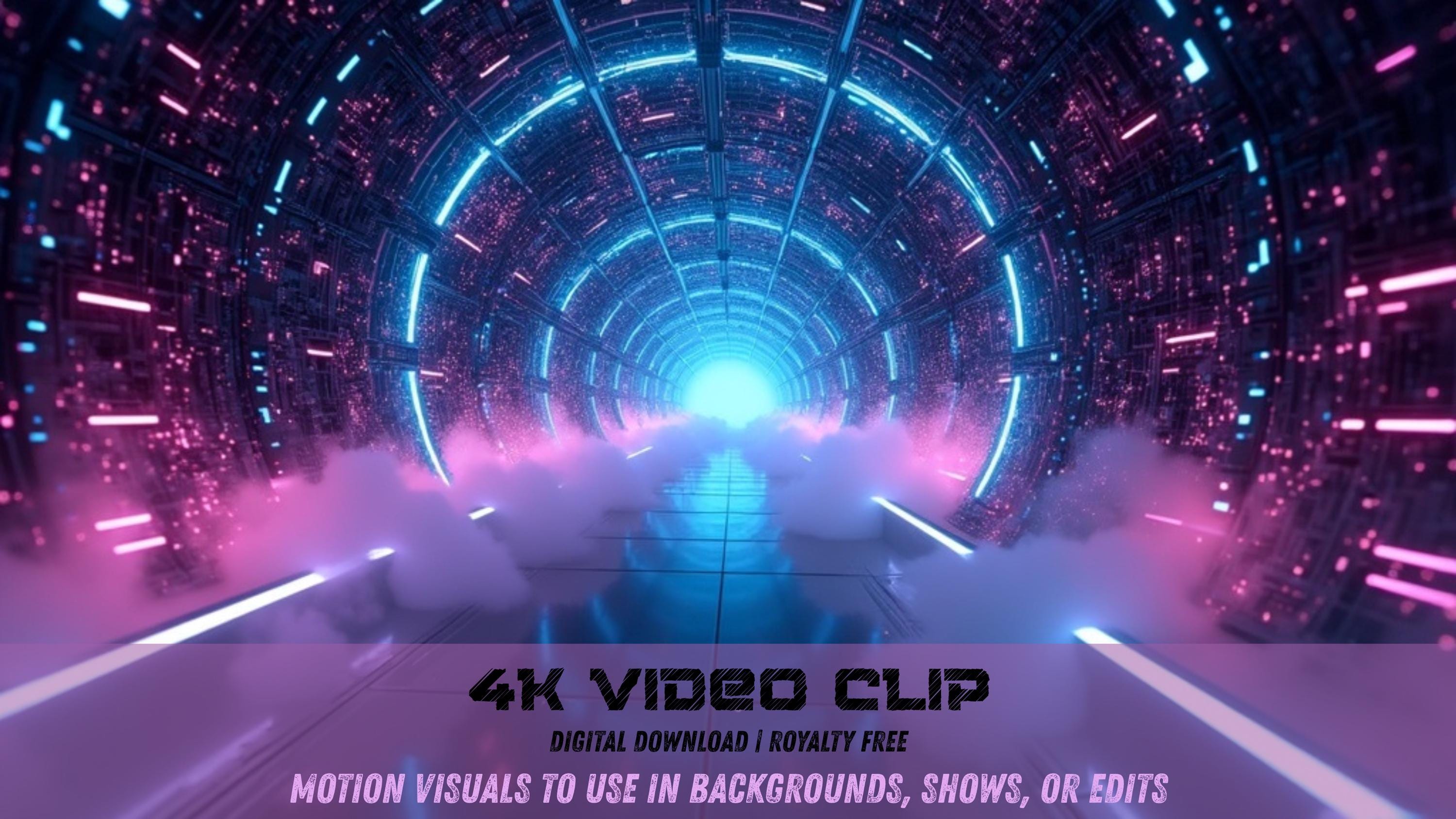 Cyberpunk Tunnel Motion Graphic: Neon Sci-fi 4K VJ Visual Loop (not ...