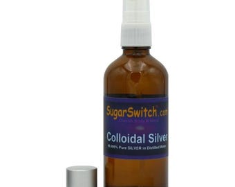 99.999% Pure Colloidal Silver (100ml Spray Bottle + Silver Cap)
