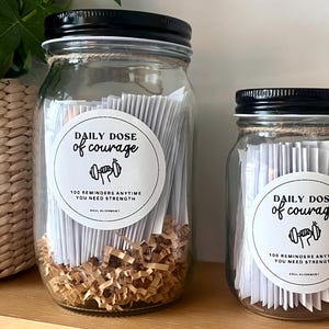 tägliche Dose Mut Glas | Affirmationen für Stärke und Belastbarkeit | 50 oder 100 Karten für Mut und Vertrauen