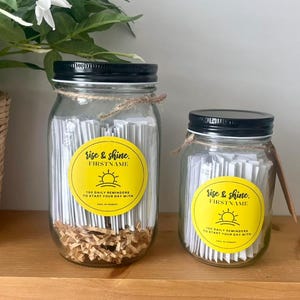 Rise and Shine gepersonaliseerde affirmatiepot | Motivatie- en dankbaarheidskaarten voor de ochtend | Cadeau aangepaste naam