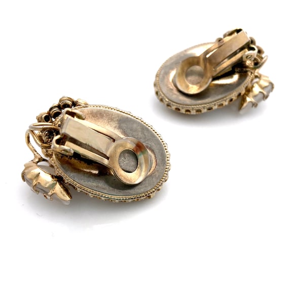 Vintage SCHREINER Copper Fluss Art Glass Earrings… - image 6