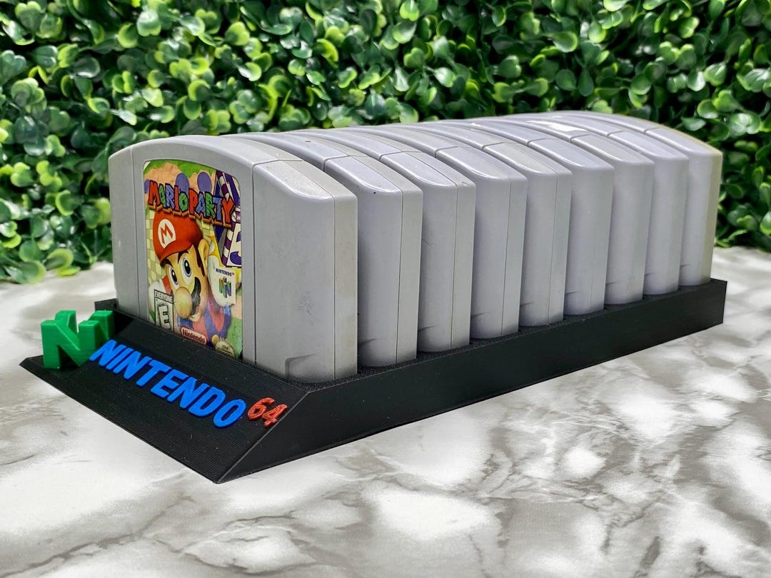 Nintendo 64 Game Holder With 3D N64 Logo & Coloured Text Holds 9