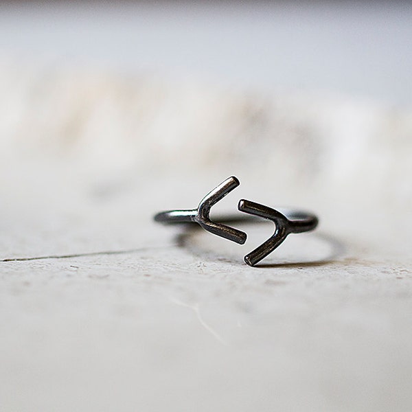 Harvest Rune Ring - Elder Futhark Jera Ring - Sterling Silver Norse Ring - Elvish, Boho Ring by Prairieoats