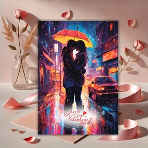 Un conjunto de lindas tarjetas para el Día de San Valentín / 5 descargas digitales para imprimir en color / Una tarjeta de felicitación para él y para ella / Descargas para imprimir al instante