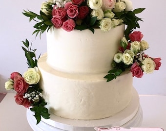 Rough Iced Design. Rustic Wedding Cake for Display. Faux Wedding Cake: Individual, Stackable, or Pre-Stacked. Fake Cake 6&quot; 8&quot;
