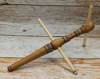 Llabrys Niddy Nøsty 3-in-1 Spinner's Tool Hand-Turned Pyrographed Cherry / Maple Sodalite Gemstone