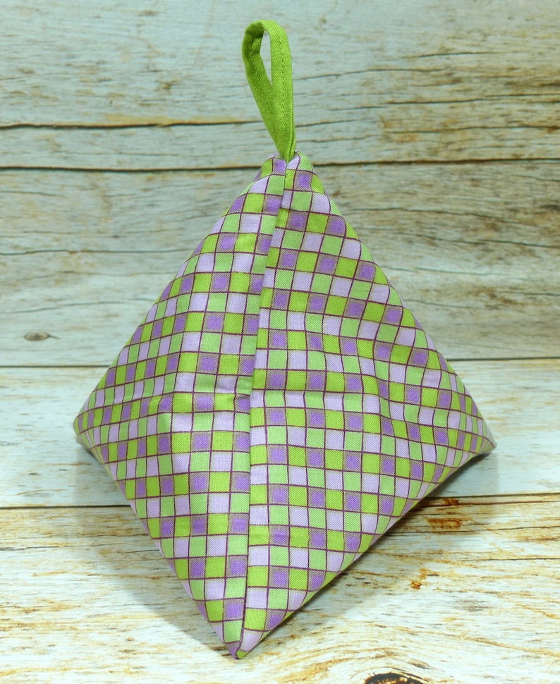 Green /& Purple Check Llexical Notions Pouch Spinning Accessory Bag Crochet Knitting