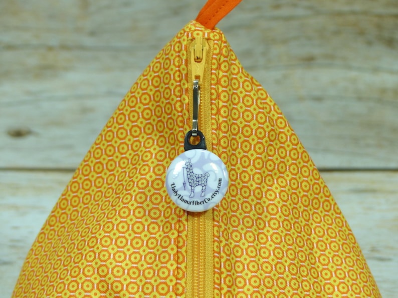 Orange Medallions Llexical Notions Pouch Spinning Accessory Bag Crochet Knitting