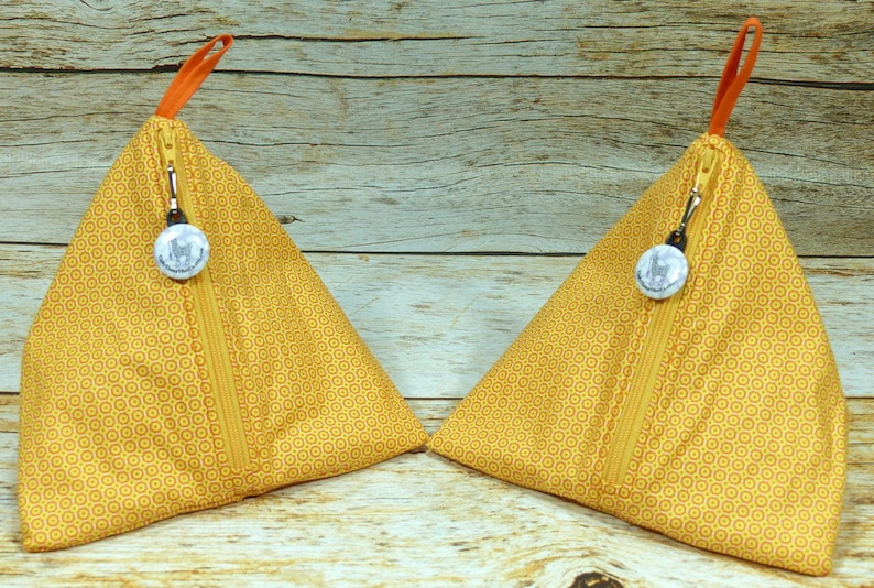 Orange Medallions Llexical Notions Pouch Spinning Accessory Bag Crochet Knitting