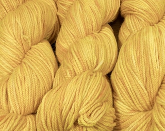 Llineage Worsted " Straw To Gold " Semisolid Targhee Hand Dyed Yarn 160g / 400 yd