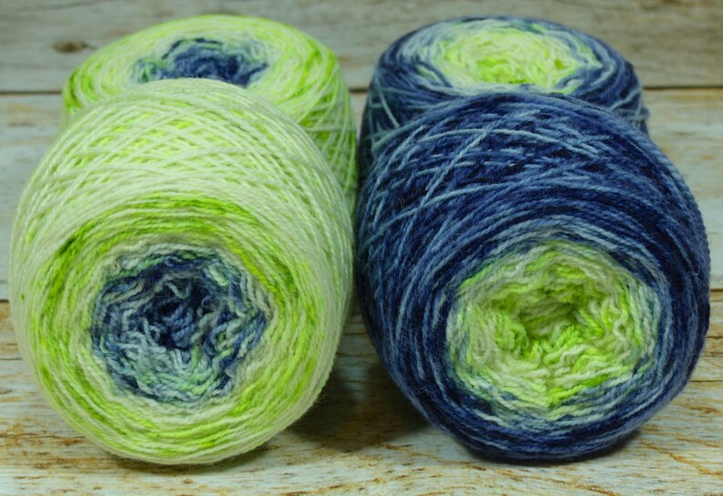 Llark Handpainted Gradient Speckle Fingering Weight Yarn Full Will-O/'-The-Wisp