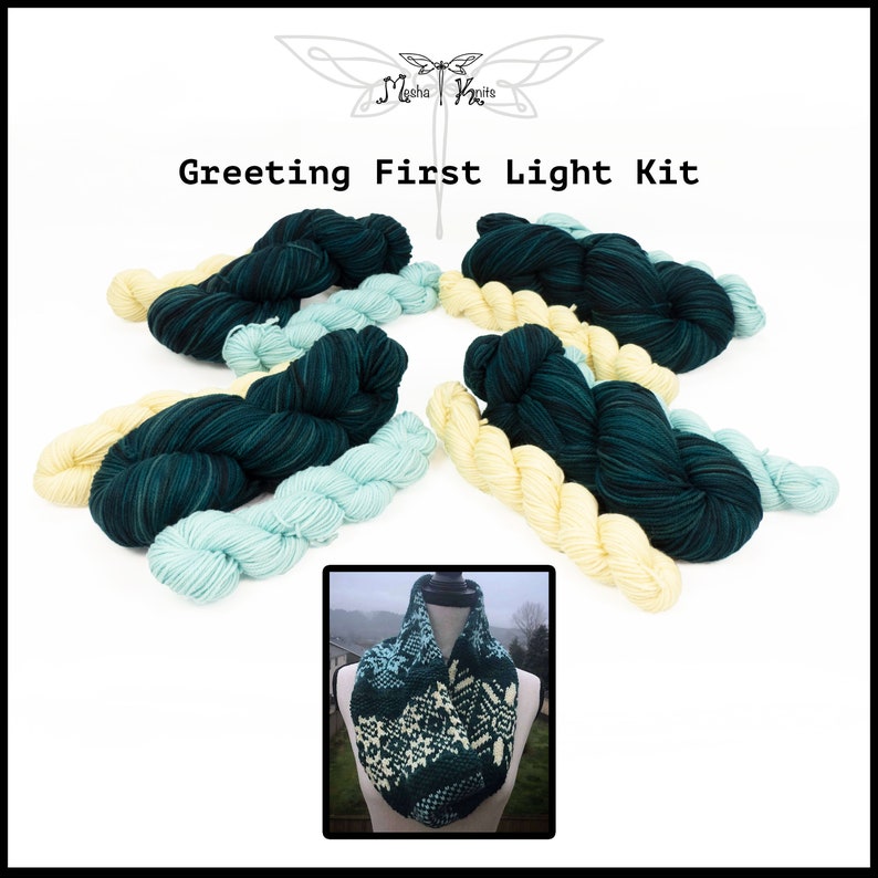 Greeting First Light Cowl Kit Llineage Worsted Weight Semisolid Targhee