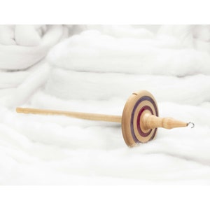 Llampetia Mica Inlay / Hand-Turned Maple Wood Drop Spindle Heavyweight Top Whorl 51 Grams image 6