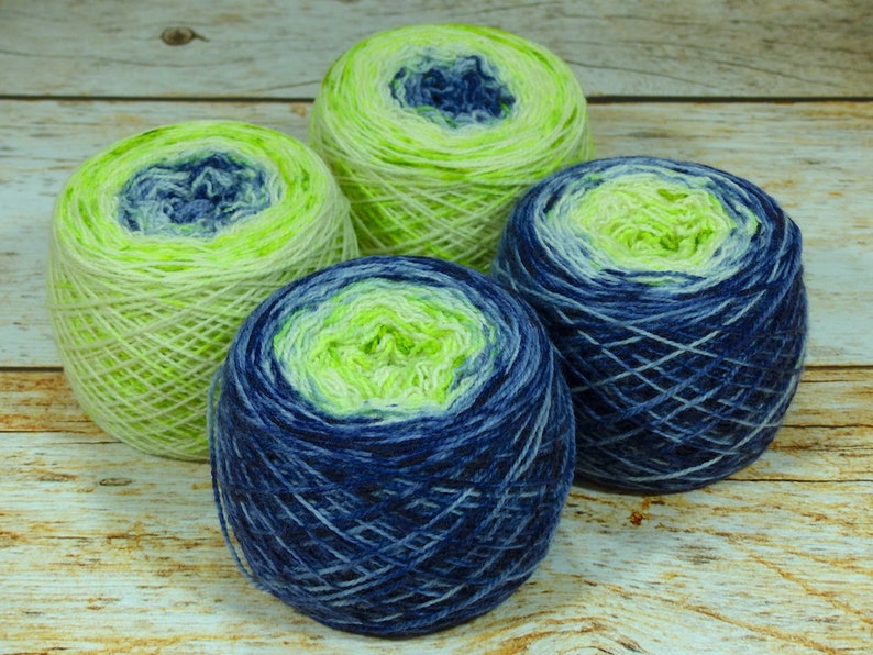 Llark Handpainted Gradient Speckle Fingering Weight Yarn Full Will-O/'-The-Wisp
