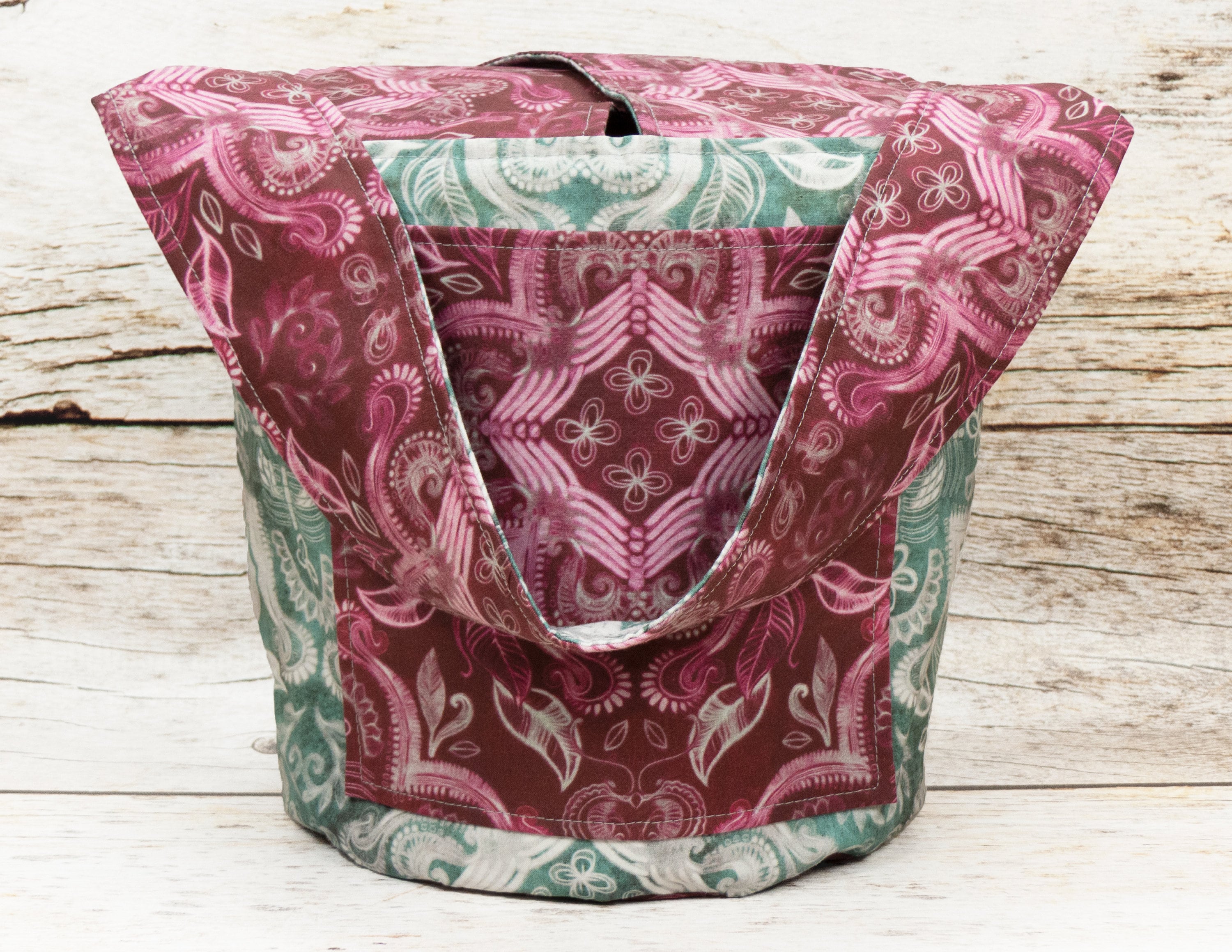 Damask - Medium Llayover Knitting Tote / Knitting ...