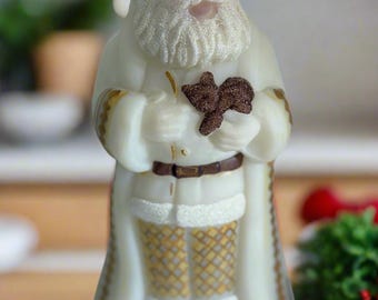 Fenton Art Glass Santa Holding Kitty Figurine Satin #340 Fenton #5249