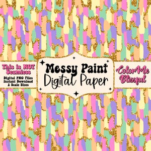 Chaotische Farbe, digitales Papier, png digitaler Download, trendiges Pastell Pinselstrich-Design, Tapete png, bedruckbares Scrapbook-Papier, NICHT NAHTLOS