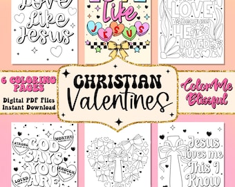 Cute and bold Christian Valentines Day coloring pages, digital coloring pages, adult coloring pdf, download and print cute and cozy coloring