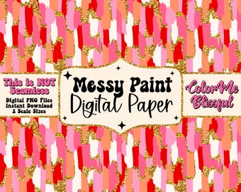 Messy paint digital paper, png digital download, trendy valentine brushstroke design, wallpaper png, printable scrapbook paper, NOT SEAMLESS