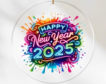 Happy New Year 2025 Ornament: First Christmas Keepsake