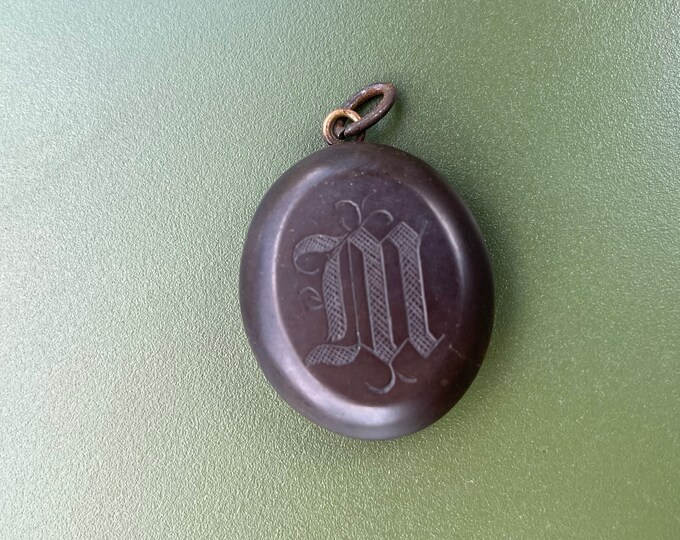 Victorian Gutta Percha Mourning Locket Etsy