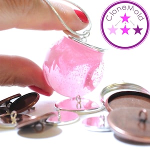 Small Flat Bead Cap with hook for Pendants; 16 mm