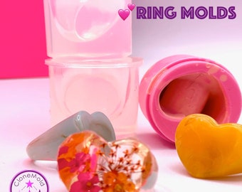 Heart Ring Split Mold Silicone Rubber Sizes 7 8 9