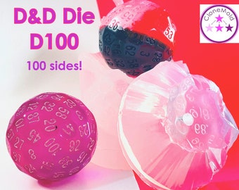 D100 D&D Dungeons and Dragons Gamer Dice / Die Mold Silicone Rubber