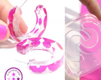 Thick Hoop Mold Earring Silicone Rubber Mold