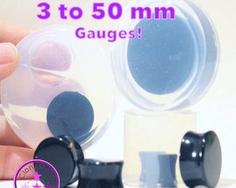 Plug Gauge Mold Flat End Ear Plug Piercing Silicone Rubber Mold; 3 mm - 50 mm