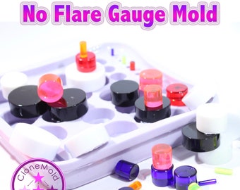 No Flare Plug Gauge Mold: 3mm-32mm Silicone Ear Plug Piercing