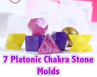 7 Pcs Platonic Solids Chakra Stones Stones Geometry Set