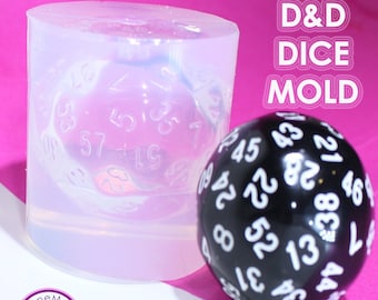 D60 D&D Dungeons and Dragons Gamer Dice / Die Mold Silicone Rubber