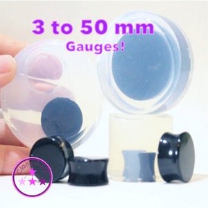 Plug Gauge Mold Flat End Ear Plug Piercing Silicone Rubber Mold; 3 mm - 50 mm