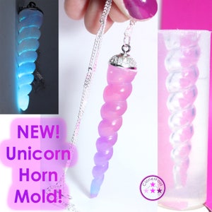 Large Unicorn Horn Pendulum Pendant Mold Silicone Rubber