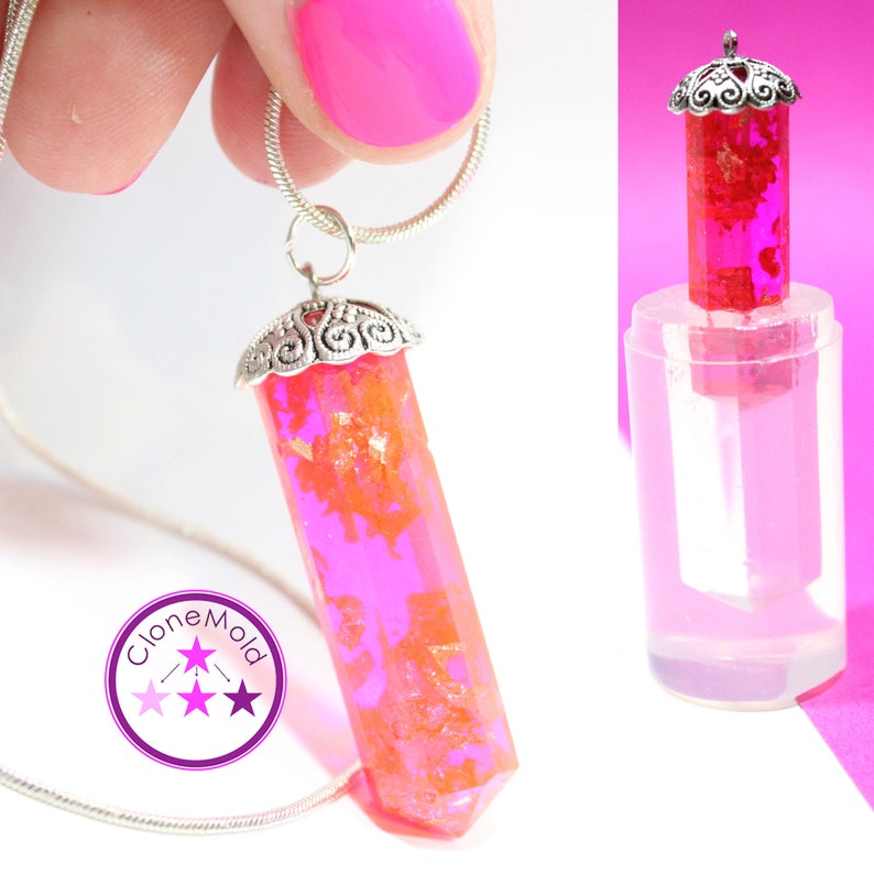 Long Crystal Pendulum Pendant Mold Silicone Rubber image 1