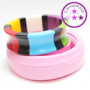 Curved Silicone Bangle Bracelet Mold - Flexible Rubber for Jewelry Making