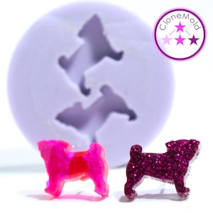 Pug Stud Jewel Earring Silicone Rubber Mold